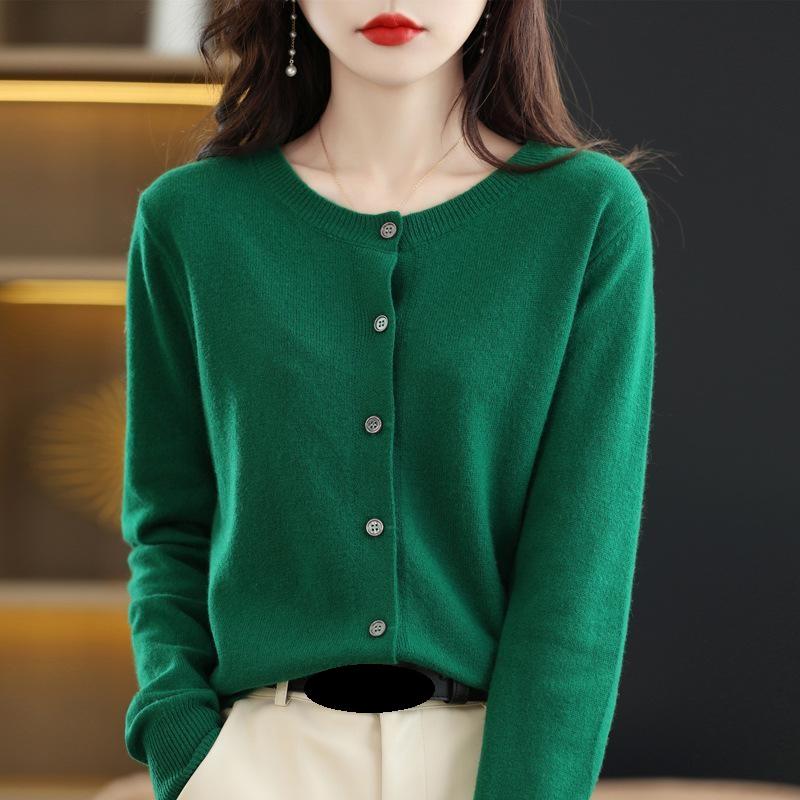 Women Cardigans Sweater O Neck Spring Autumn Knitted Cashmere Cardigans Solid Single Breasted Womens Sweaters