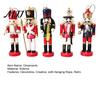Handmade Solid Wood Soldiers 5Pcs Christmas Wooden Nutcracker Ornaments, Soldier Figurines with Hanging Rope, Desktop for Home Decor Classic Pendants