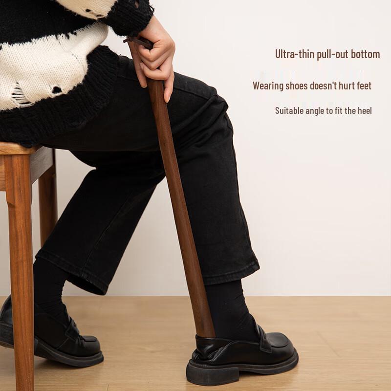 Beiyipin Long Handle Solid Wood Shoehorn