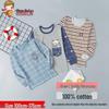 Kids' Cotton Long-Sleeve Pajama Top - Warm Spring/Fall Wear for Boys & Girls