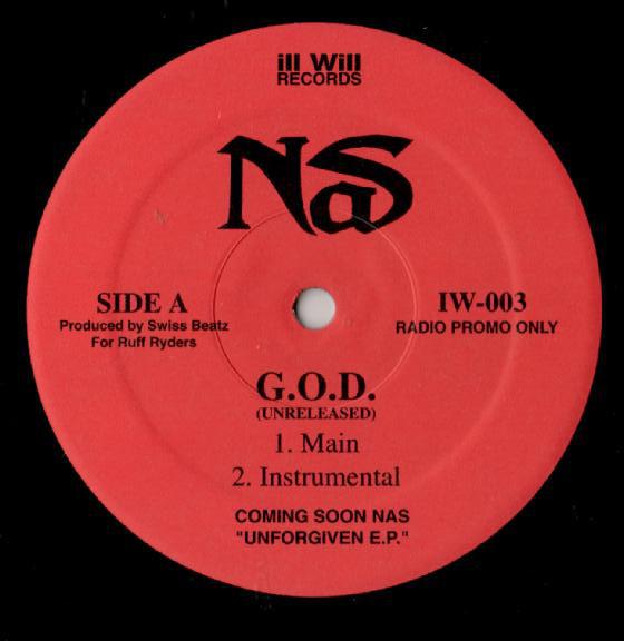 12inch Record NAS - G.O.D. / The Cross IW003PROMO Ill Will Record US Rap & Hip-Hop/R&B Used