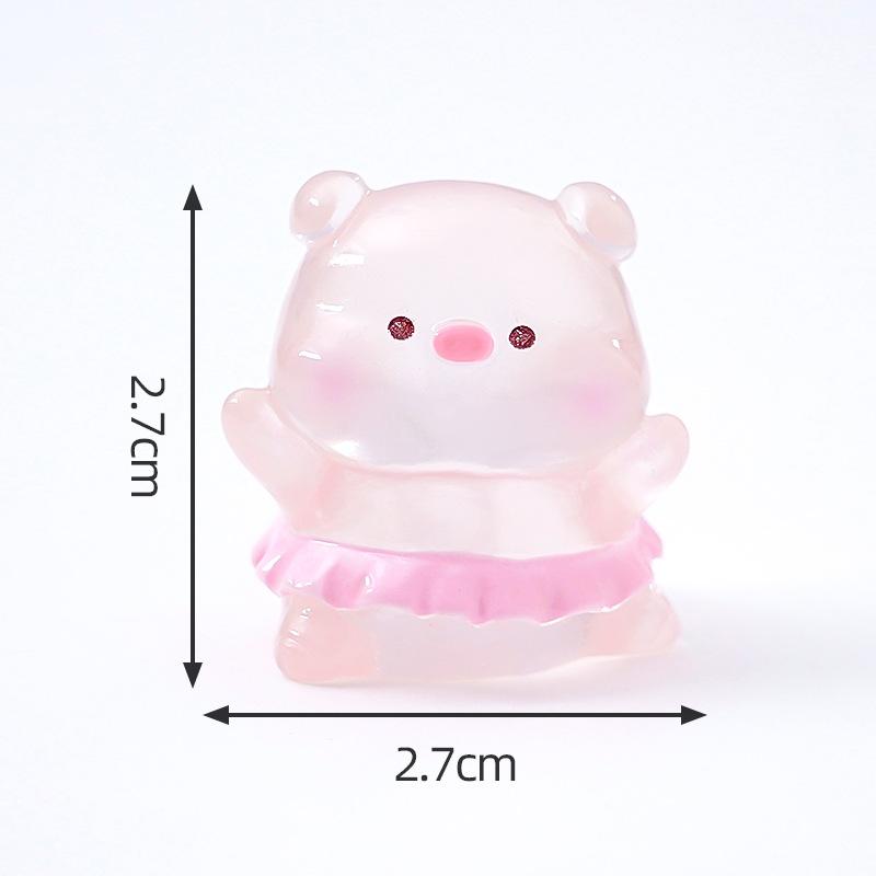 1 Set Cute Car Ornaments Cartoon Resin Piggy Model Car Center Console Decoration Auto Interior Dashboard Accessories