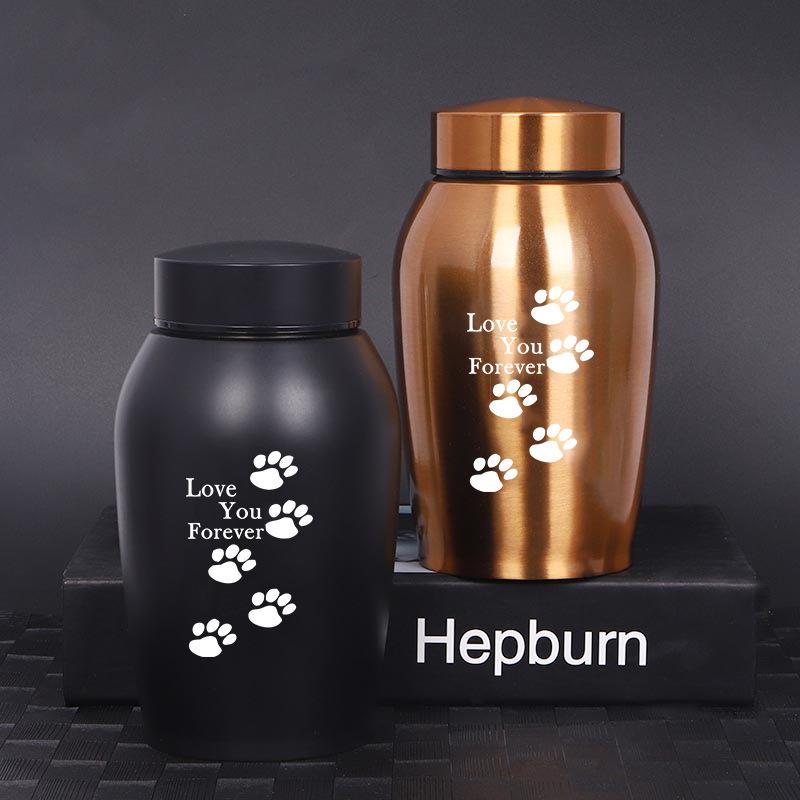 Stainless Steel Pet Cremation Urn for Ashes - Memorial Jar for Cats, Dogs, and Pets