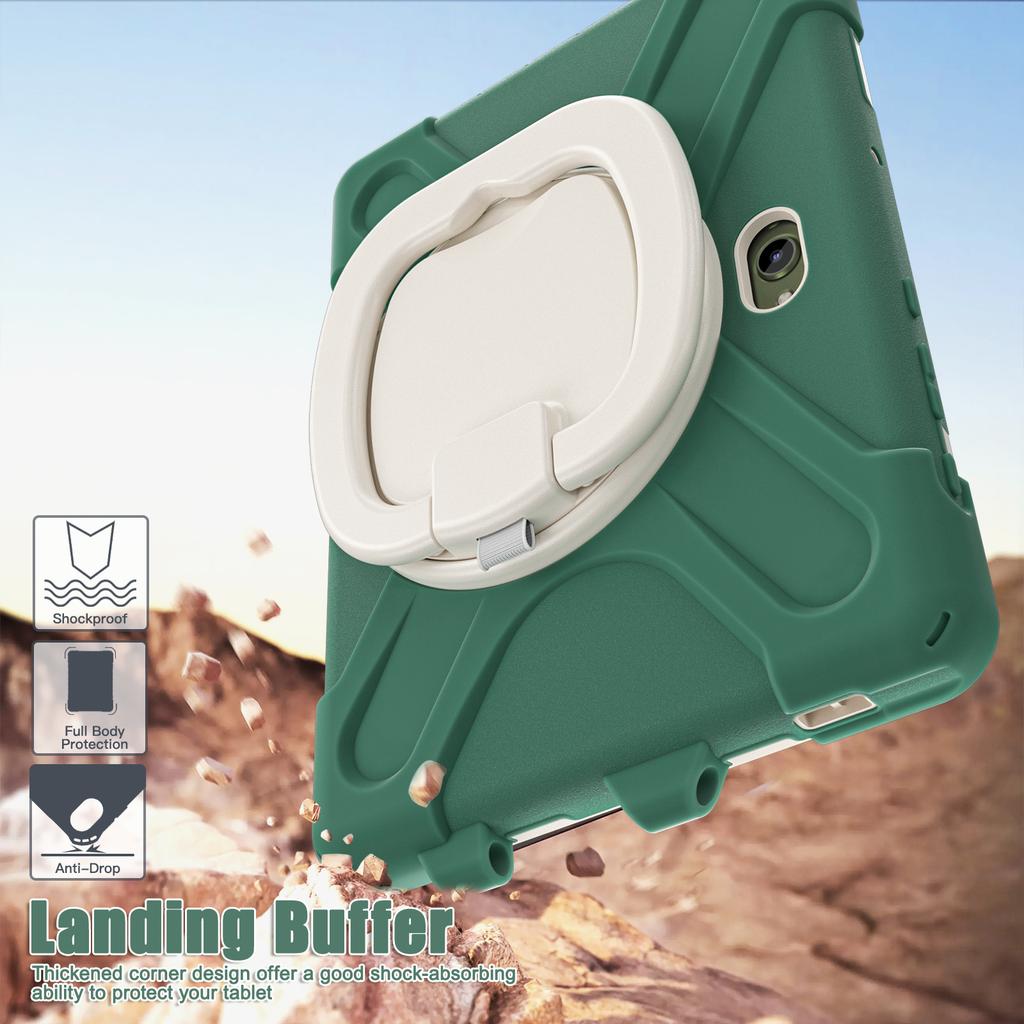 For Samsung Galaxy Tab Active5 Pro X350/X356B/Active Pro T540/T545/T547/Active4 Pro Case with Shoulder Strap TPU + PC + Silicone Kicks