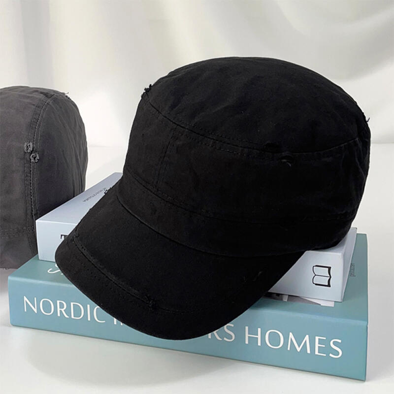 Women's Black Cotton Vintage Ball Cap