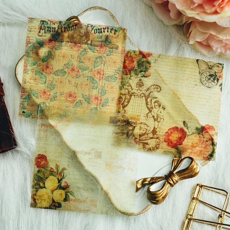 

10*10cm Sulfuric Acid Paper Background Sticker Lace Flower Hand Sticker Diy Scrapbooking Paper
