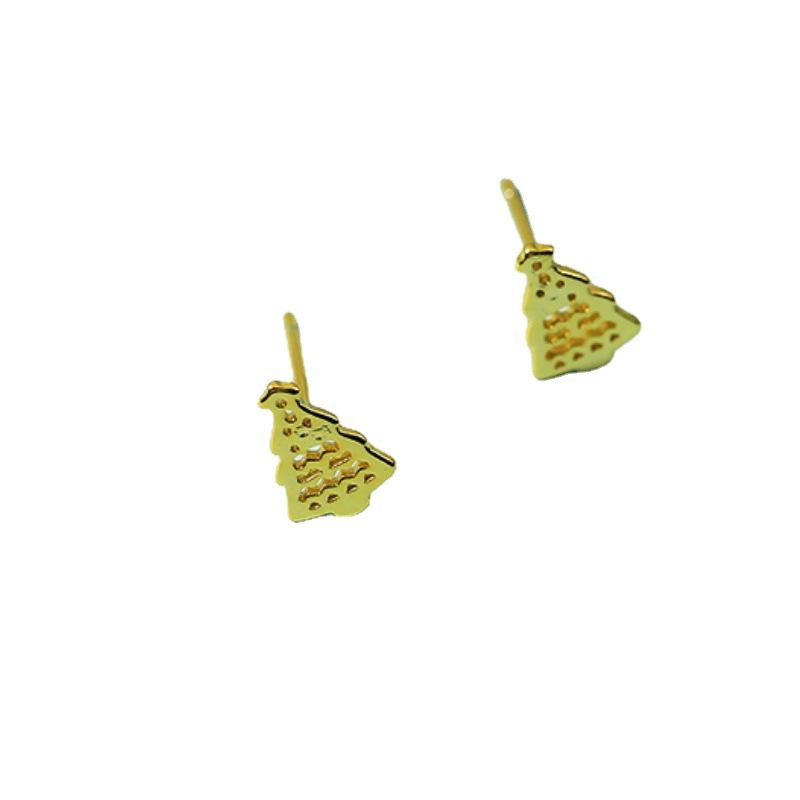 Korean Christmas Tree Stud Earrings - Mini Exquisite Mori Style Jewelry, High-End Women's Accessory, Ideal New Year Gift