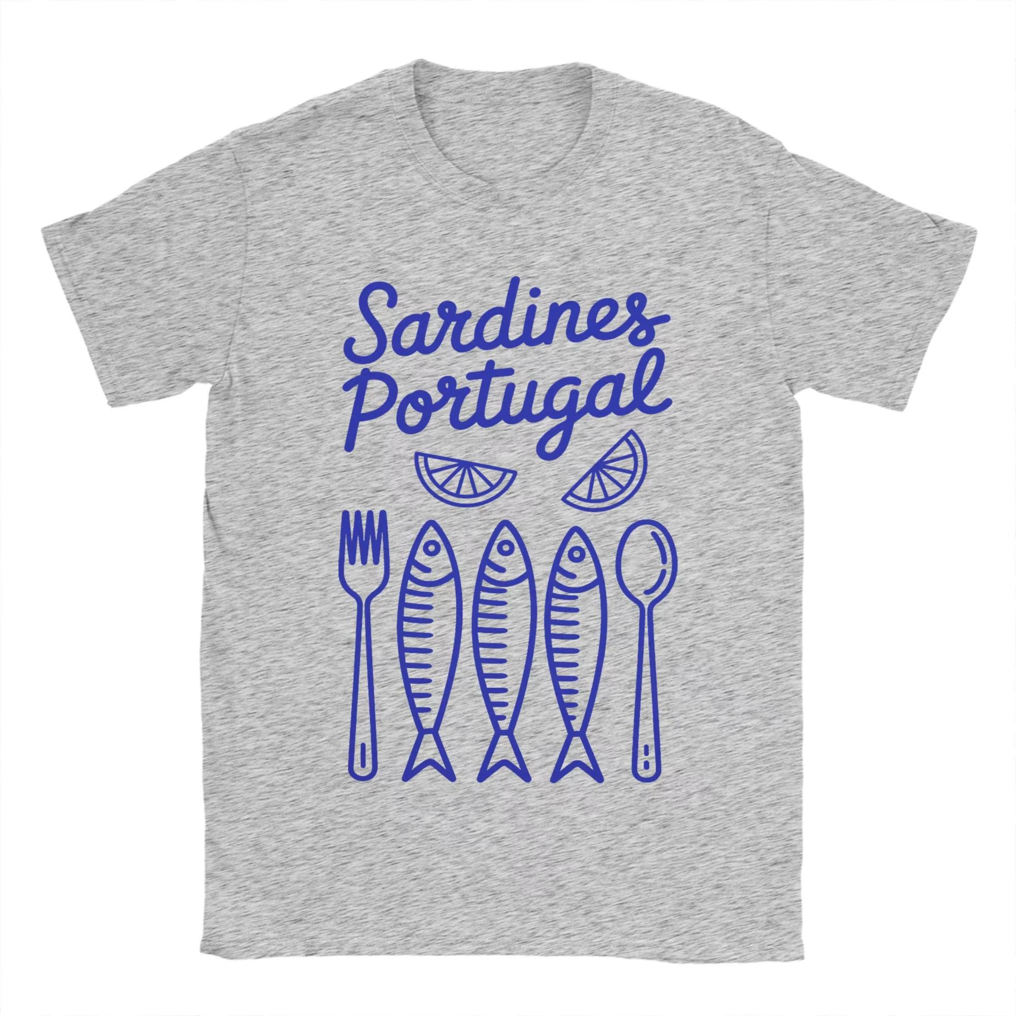 

Tinned Fish Sardine Portugal T Shirts Men s Pure Cotton Fashion T-Shirts Round Neck Tee Shirt Short Sleeve Clothes 4XL 4XL