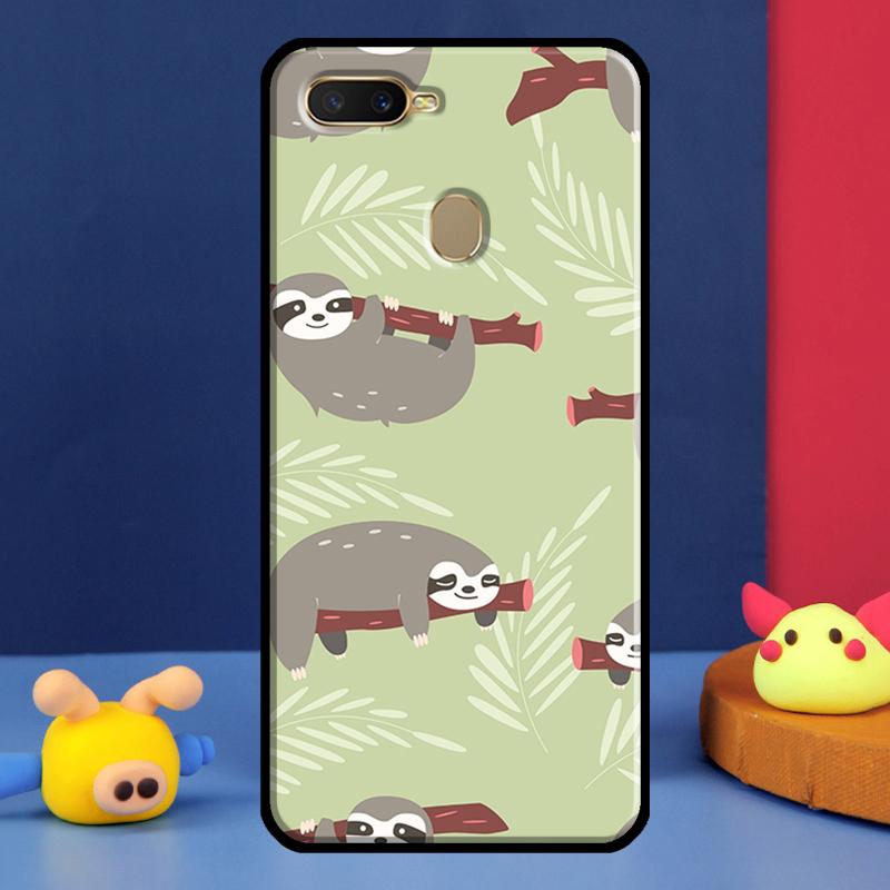 Baby Sloth Case For Oppo A16 A76 A96 A58 A78 A98 A5 A9 A91 A15 A17 A77 A52 A72 A74 A94 A54S A57S Cover