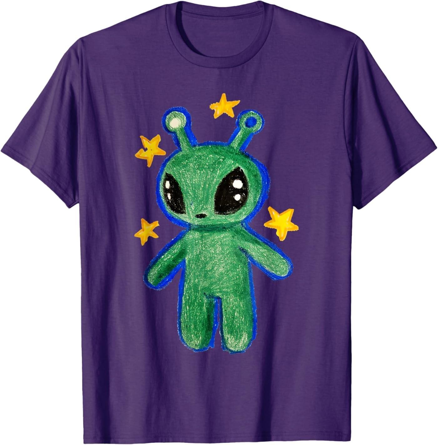 Cute Alien Baby UFO Baby Alien T-Shirt S разноцветный