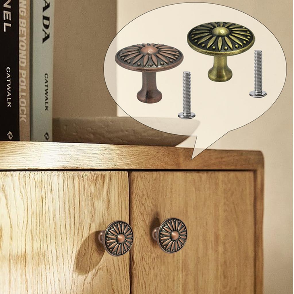 Classical Designs Drawer Handle Antique Finish Single Hole Pull Knob Single Hole Furniture Knob for Retro Home Styling
