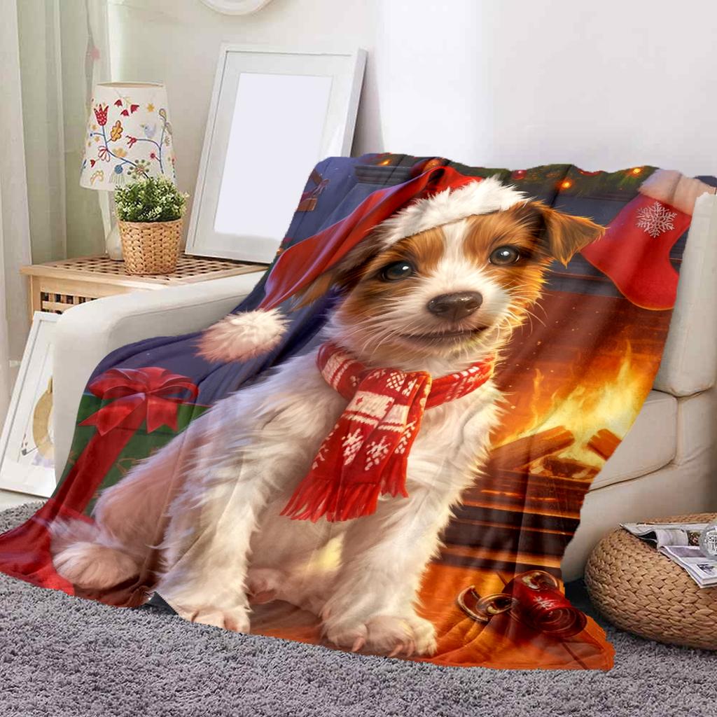 1 ks Flanelová deka s kresleným potiskem, Vysoce kvalitní, Pohodlná pro všechna roční období, Domácí dekorace, Teplo a pohodlí, Perfektní jako vánoční dárek k narozeninám