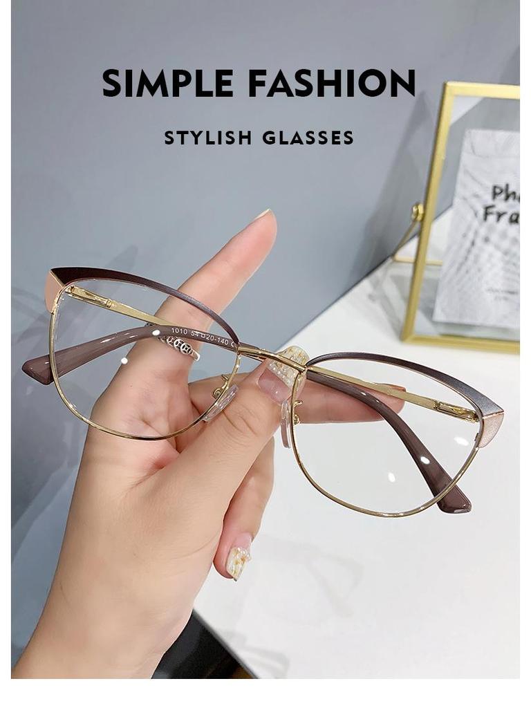 Trendy Cat-Eye Glasses for Women with Anti-Blue Light and Anti-Radiation Prescription Lenses