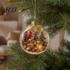 DIY Kerstboom Benodigdheden Kristallen Bol Hanger met LED Licht, Ingebouwd Kerst-thema Decoratieve Acryl Ornamenten Patroonontwerp, Ophanging