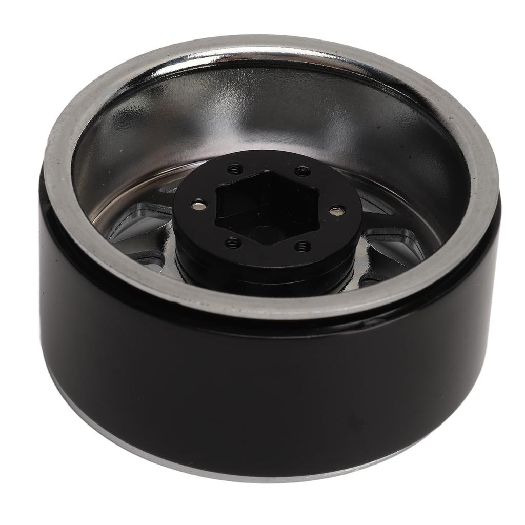 4-Piece Silver 1.9-inch RC Wheel Rim Set, Zinc Alloy, 10-Hole, Universal Fit for RC Crawler Cars