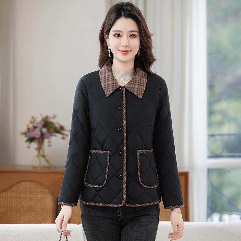 Lightweight Down Jacket  Mature Women's Turn-down  Collar