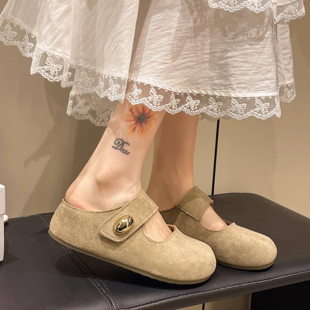 Fashion Shoes Slippers Casual Slipers Women Cover Toe Slides Increased Internal Luxury 2025 Retro Slippers Casual Shoes Increased Intern