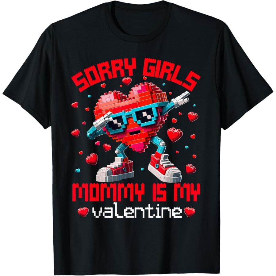 

Dabbing Heart Sorry Girls Mommy Valentine Building Block T-Shirt XXXXXL чёрный