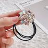 Korean Fashion Rhinestone Elastic Hair Rubber Bands For Girls Tie Hair Ring Rope Scrunchie Office Accessories Ponytail Headdress