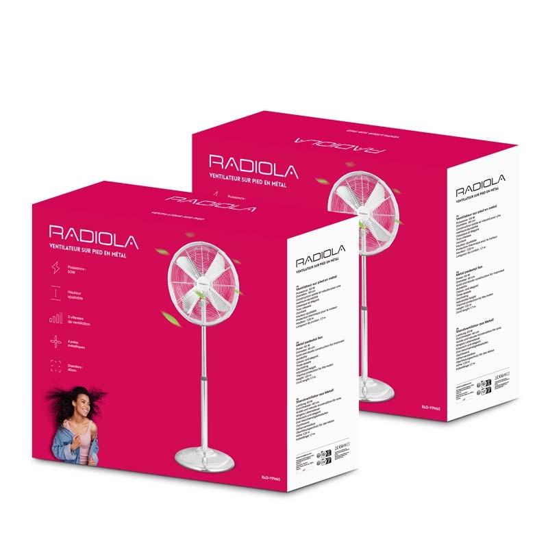 Radiola - Rad-vpm45 - Inox - Ventilateur Sur Pied - 3 Vitesses - 50w