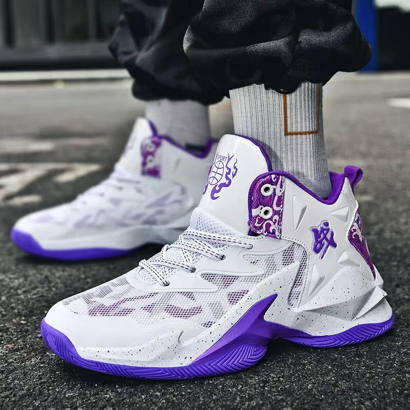 Venom Youth Basketball Shoes Friction Sound Non-slip Wear-resistant Lightweight Breathable High-top Men's Youth Mandarin Duck Sneakers