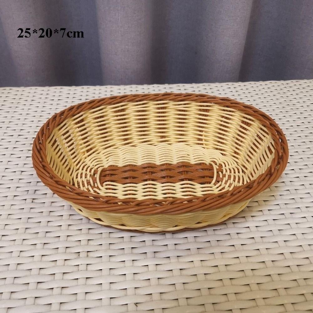 Hardness Rattan Wicker Woven Serving Baskets Handwoven 8 Styles Bread Fruit Vegetables Basket Household