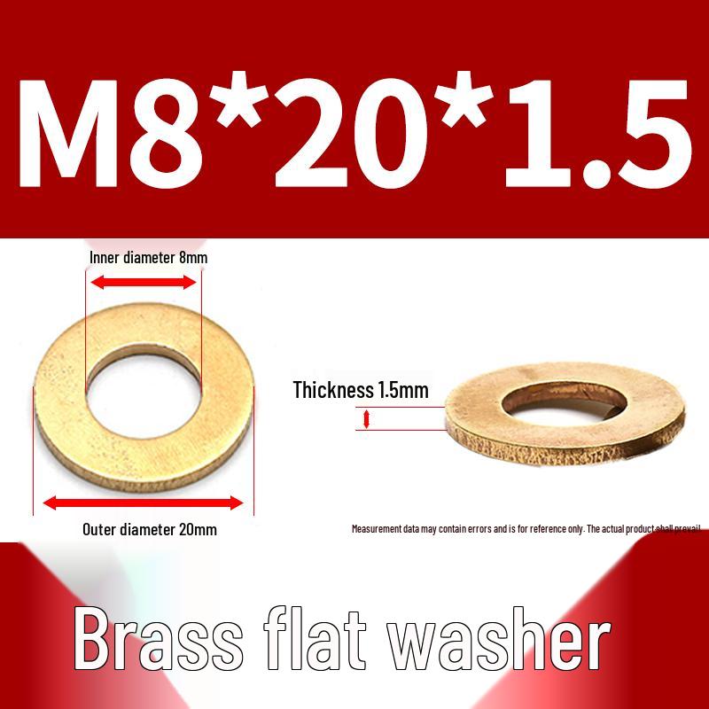Brass and Copper Shim Washers: Sizes M2-M20