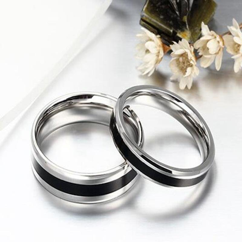 Αξεσουάρ Titanium Drop Oil Ring Trend Δαχτυλίδι ζευγαριού από ανοξείδωτο ατσάλι