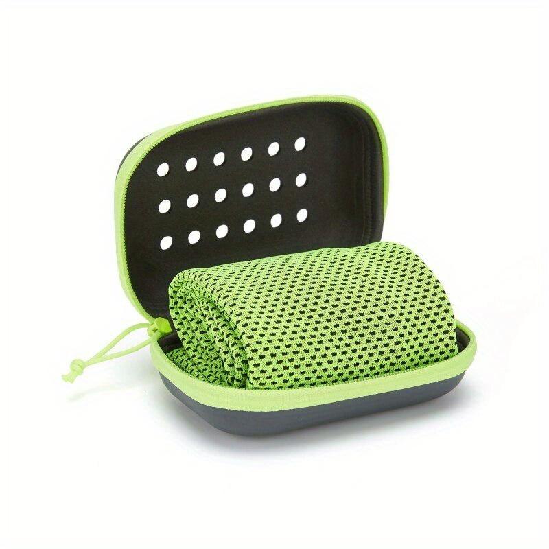 1PC Quick Drying Cooling Towel Soft Breathable Chilly Sweat Absorption Cold Towel with Storage Box Sports Running Yoga Gym Club