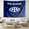 Custom Name Inter Milan Print Tapestry, Backdrop, Easy Setup, Ideal for Bedroom, Office & Living Room, with Aesthetic Wall Hanging Decor.