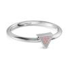 Pink CZ Minimalist Geometric Women Wedding Ring  –  925 Sterling Silver
