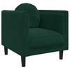 3 Piece Sofa Set with Cushions Dark Green Velvet