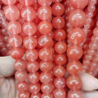 Red Watermelon Crystal Round Beads for Jewelry Making - Loose Beads, DIY Accessories, Semi-Finished Materials