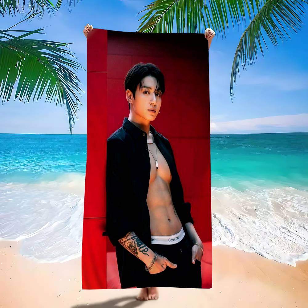 J-jungkook Bath Towel Microfiber Soft Water Absorbing Breathable For Girl Kids Decorative Cartoon Beach Towel