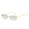 Luxury Frameless Square Sunglasses Men Alloy Frameless Gradient Sunglasses Women Fashion Retro Polygon