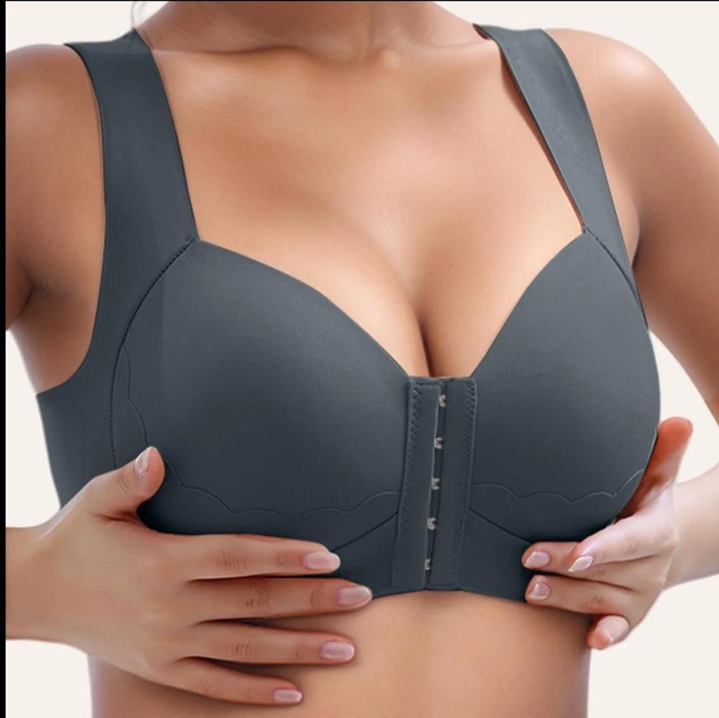 Seamless Front-Closure Anti-Sagging Plus Size Wire-Free Bra with Beautiful Back Design