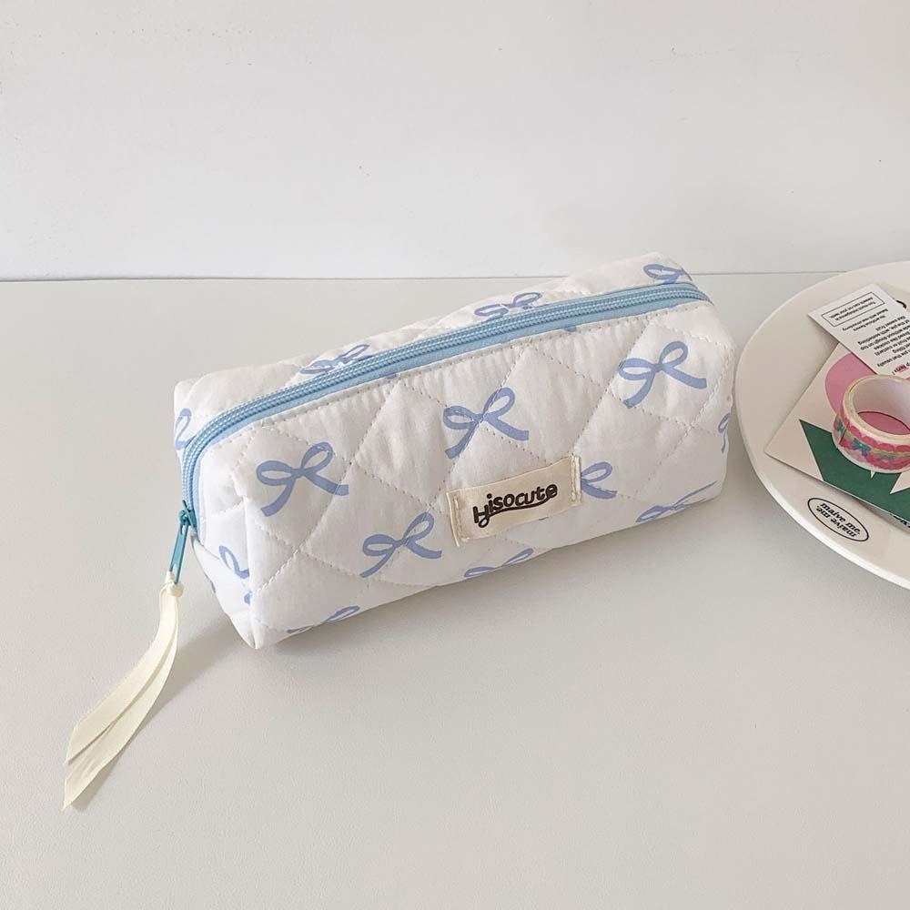 Desktop Storage Bow Stationery Bag Large Capacity Bow Pencil Pouch  Student