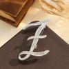 2Pcs  Full  Encrusted Gold And Silver Alphabet Letter Brooches Pins Minimalist Clothing Jewelry Accessory