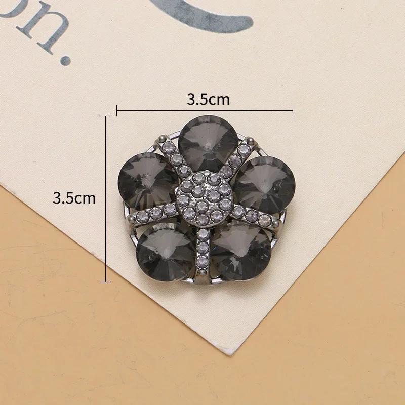 1pcs High-grade Rhinestone Metal Buttons for Needlework Fur Collar Sewing Metal Embellishment Buckle