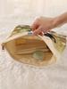 1 cat patterned corduroy makeup bag, lightweight zipper makeup storage box, multifunctional bag with lining