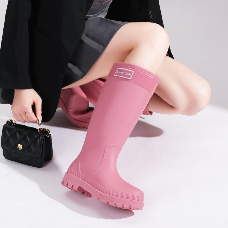 Rain Shoes Fashionable Women's High Tube Long Tube Non-slip Warm Kitchen Thickened Women's Waterproof Shoes Adult Rain Boots Rubber Shoes Women