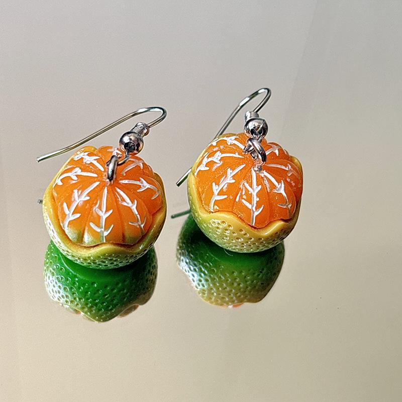 Quirky Orange Pendant Earrings - European & American Fashion Fruit Jewelry