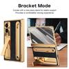 Plating Leather Phone Case For Samsung Galaxy Z Fold 8 Wide 7 6 5 4 TriFold Luxury Hidden Bracket Cover with Pen Slot & S Pen Screen Protector Film