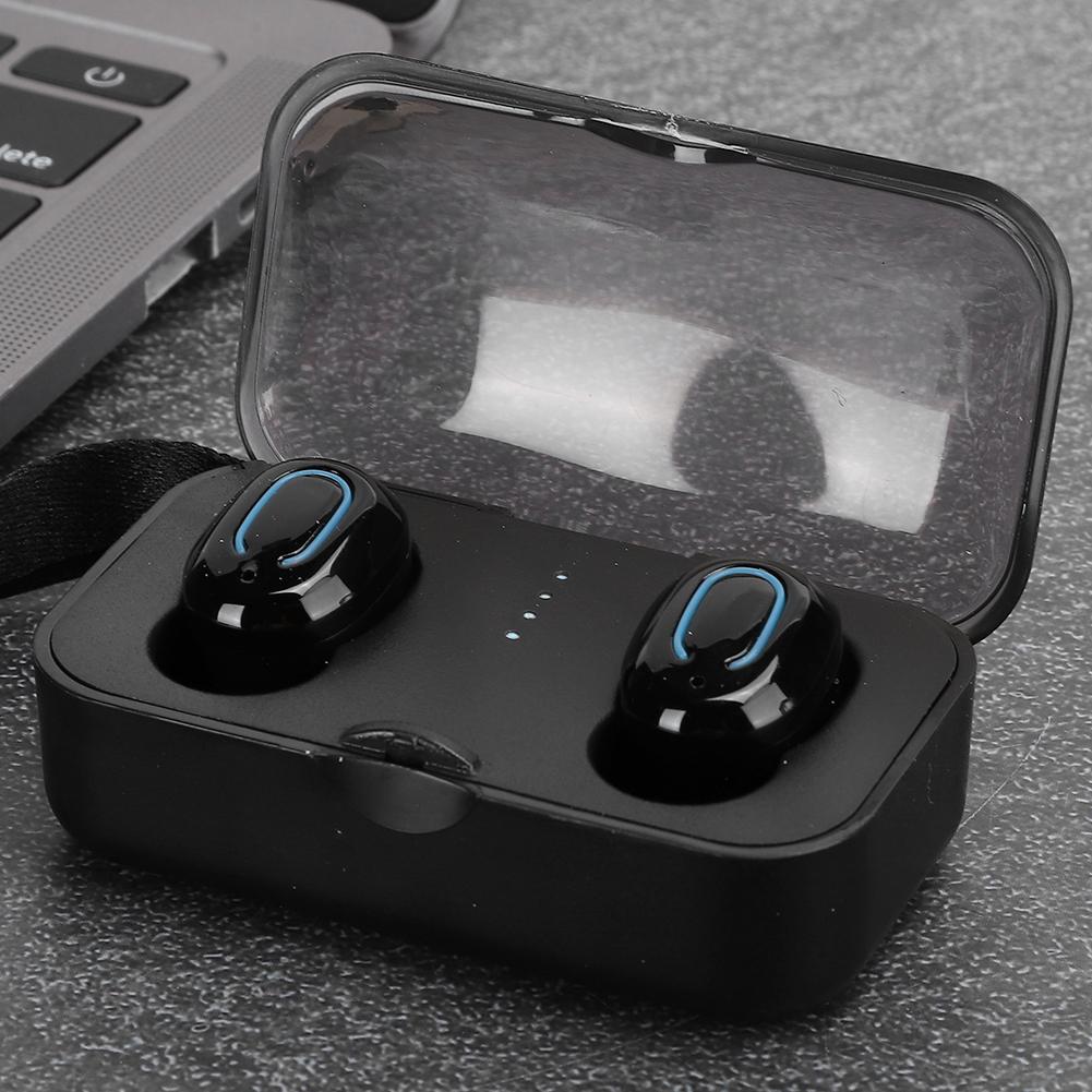 TI8S Wireless Bluetooth Earphones Portable Mini Sports Headsets with Charging BoxBlack