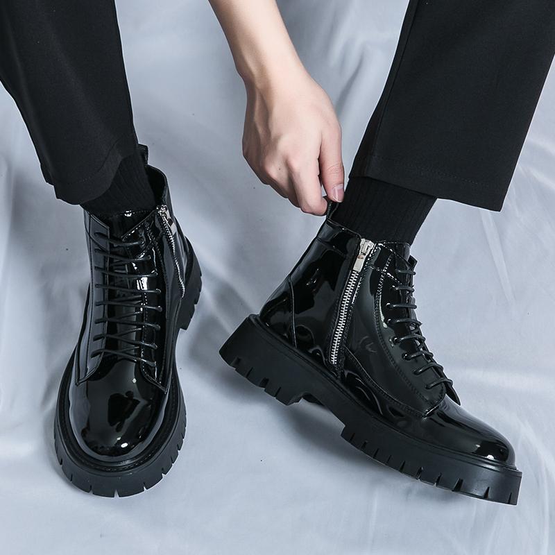 Autumn High Top Business Casual Single Shoes Black Dress Wholesale Trade Work Clothes Shoes Patent Leather Shoes