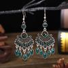 Vintage Ethno Strass Quaste Wassertropfen Ohrringe für Damen Boho Hohl Geometrisch Hängende Ohrringe Pendientes Mujer Brincos