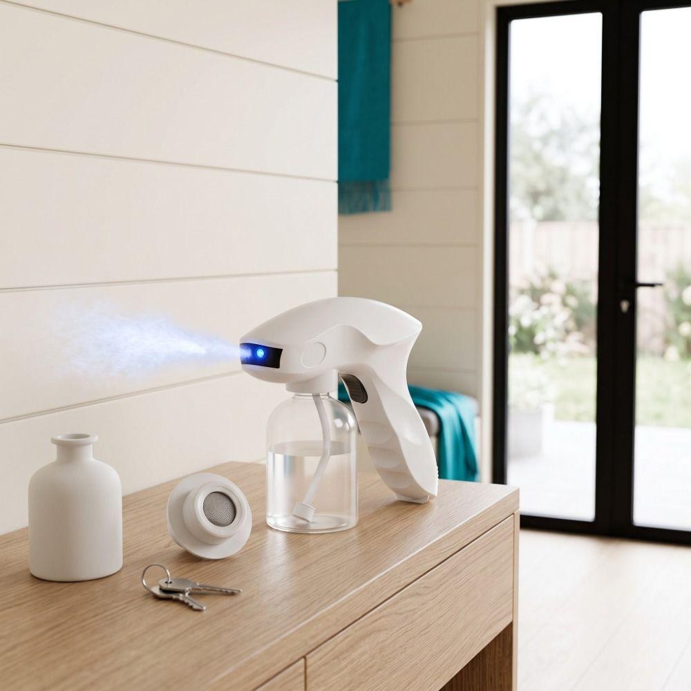 Blue Light Electric Atomizer Sprayer Wireless Handheld Mist Spray Machine Rechargeable Portable Shark Shaped Disinfector