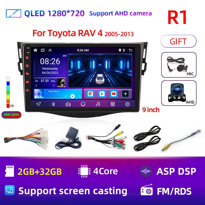 9" Android 12 Car Radio For Toyota RAV4 Rav 4 2005-2013 Multimedia Player 2Din Carplay DSP Navigation GPS 4G Net WIFI Stereo DVD