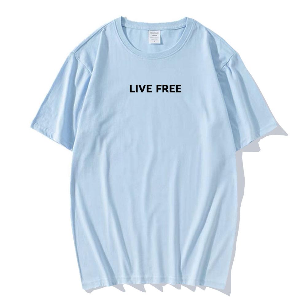 Live Free Charlie Kirk Freedom T-shirt Cotton Loose Casual Male Tshirts Fashion Unisex Streetwear Letter Graphic Printing Tees