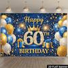 2D plane 60th birthday party banner background fabric, suitable for indoor and outdoor 60th birthday celebrations